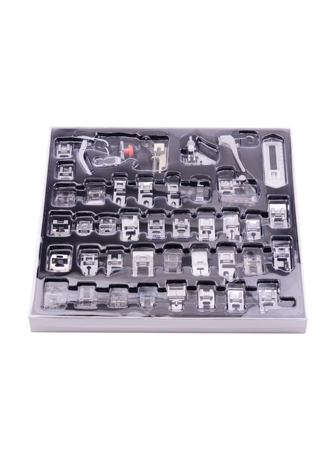 42-Piece Professional Sewing Machine Presser Feet Kit Silver - Image 2